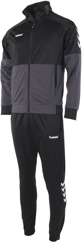 Hummel Authentic Polyester Suit Trainingspak Kinderen - Zwart/Grijs