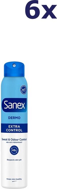 Sanex 6x Deodorant Spray Dermo Extra Control 200 ml