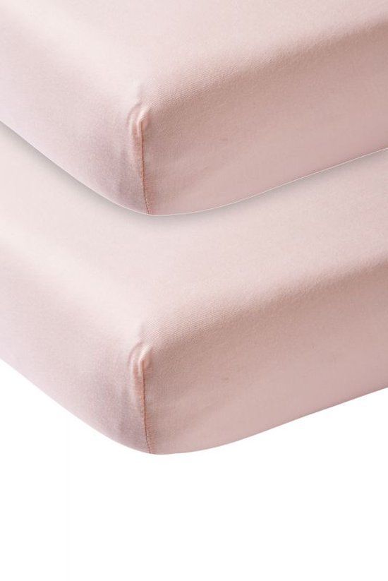 Meyco Baby Uni Hoeslaken Juniorbed - 2-pack - Soft Pink - 70x140/150cm