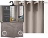 Atmosphera Gordijn Lilou - 2x - L260 x B140 cm - Taupe - Polyester - Met Ringen