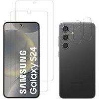 Phonillico® Gehard glas voor Samsung Galaxy S24 en camerabescherming [Pack 2]