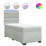 VidaXL Boxspringbed met matras, fluweel, lichtgrijs, 120x200 cm