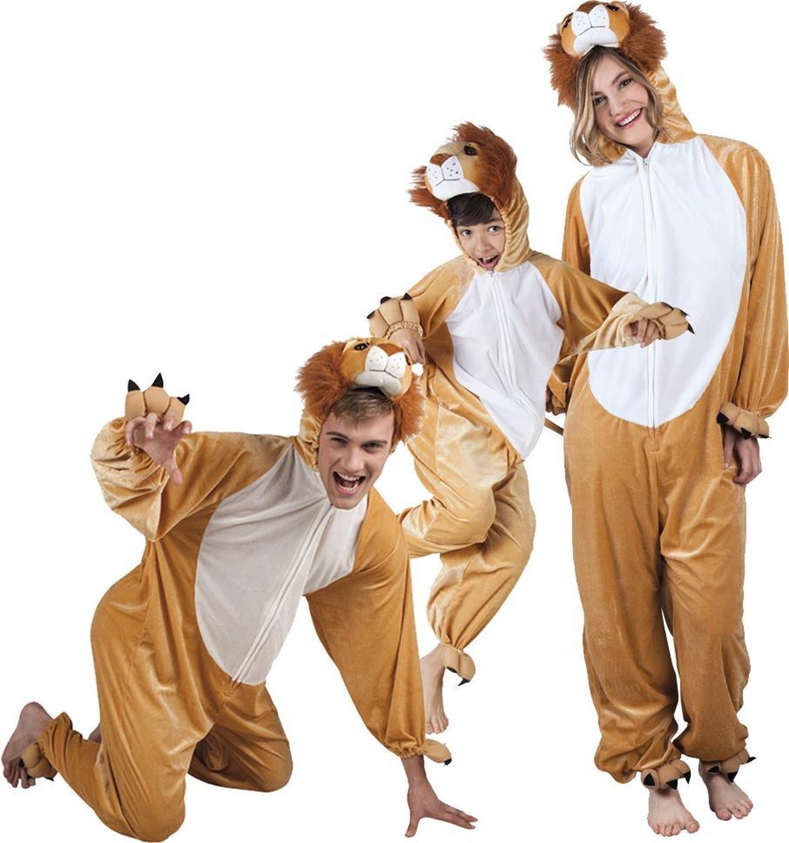 Boland Tienerkostuum Leeuwen-onesie Pluche Bruin