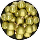 Othmar Decorations Bv Boules de Noël - verre - 36x pièces - vert oasis - 4 cm
