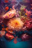 Alexsar Art schilderij Deco panel bloemen water 70x50cm