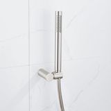 Fortifura Calvi Handdoucheset - 22.5cm - staaf - met houder - gladde slang - 150cm - PVD - geborsteld RVS