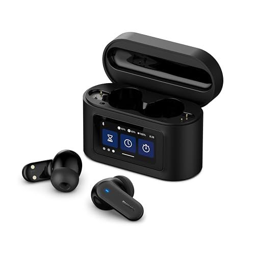 Philips TAT6100BK True Wireless Earbuds with Smart Charging Case, Noise Canceling, 4 Mics, Dynamic Bass, 28H Playtime, Bluetooth 5.4, IPX5, Touch Controls, Voice Assistant - Black
