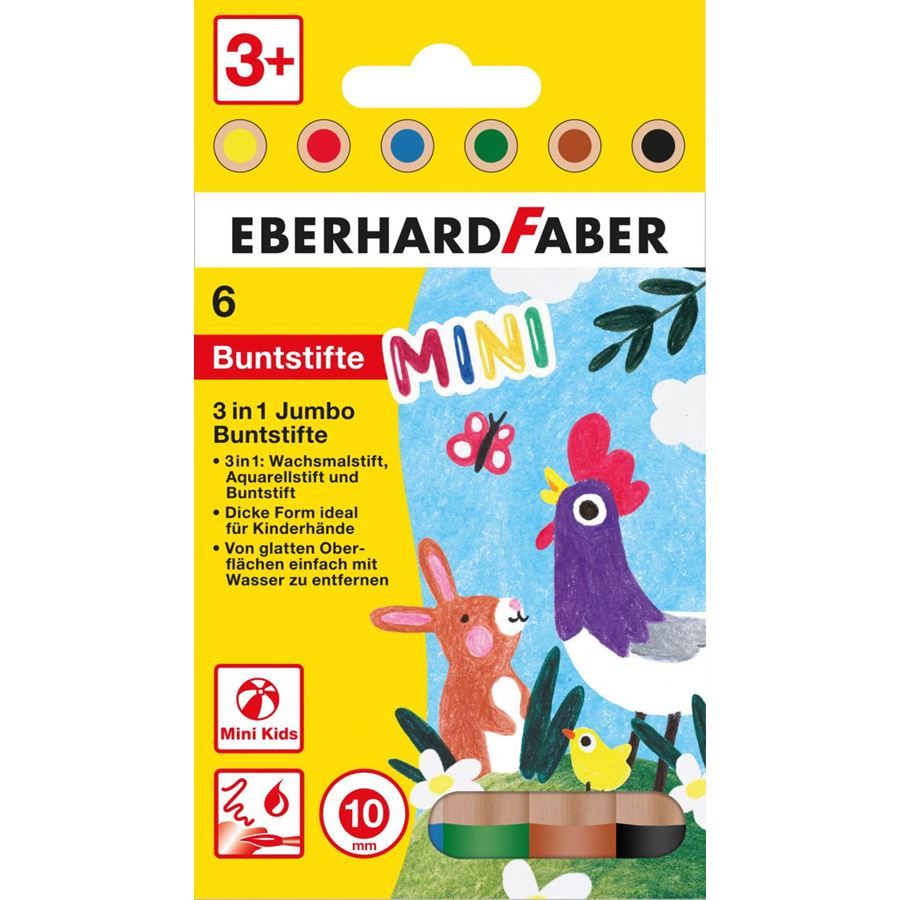 Eberhard Faber Mini Maxi Jumbo Kleurpotloden - 6 stuks - Hout - Multi