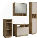 Vicco badkamermeubelset Beatrice, Kasjmier/Artisanaal eiken, Set van 4
