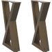 Pieds de table basse 2 pièces acier naturel 38 x (42-43,3) cm acier