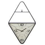 Casablanca Kreale metalen wandklok in ruitvorm crème zwart 65 cm x 42 cm batterijen niet inbegrepen