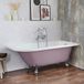 Hudson Reed Baignoire îlot demi-ronde Classique 168,5cm x 75cm - Lupin Purple (Violet), avec pieds de baignoire chromés | Oxford