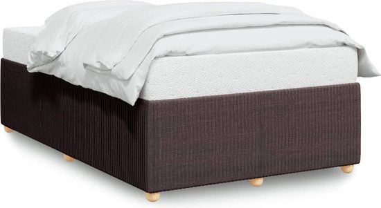vidaXL Bedframe - 120x190 cm - Stof - Donkerbruin