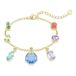 Swarovski Gema armband, Verschillende slijpvormen, Hangende kristallen, Meerkleurig, Goudkleurige toplaag