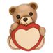 Thun Teddy met hart, medium, keramiek, collectie Meer nieuwigheden 2025, 8,9 x 8,7 x 10,9 cm