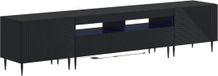 vidaXL - 3-delige LED TV-kast - Zwart - Bewerkt hout