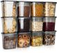 Vilde Boîte alimentaire avec couvercle 1,85 l 12 pièces - Gris foncé ; Transparent - Plastique - Sans BPA - Rectangulaire - Couvercle à clip - Hermétique