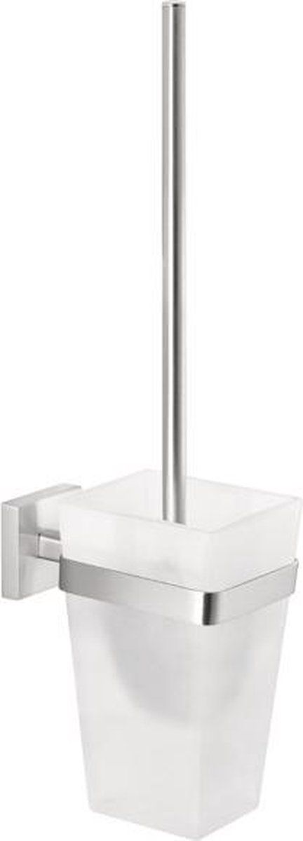 tesa Exxclusiv Toiletborstel 12x30x12cm Zelfklevend Metaal roestvrij staal