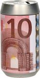 Merkloos / Sans marque Concorde Iberica Spaarpot blik - 10 euro biljet print - metaal - D7 x H12 cm
