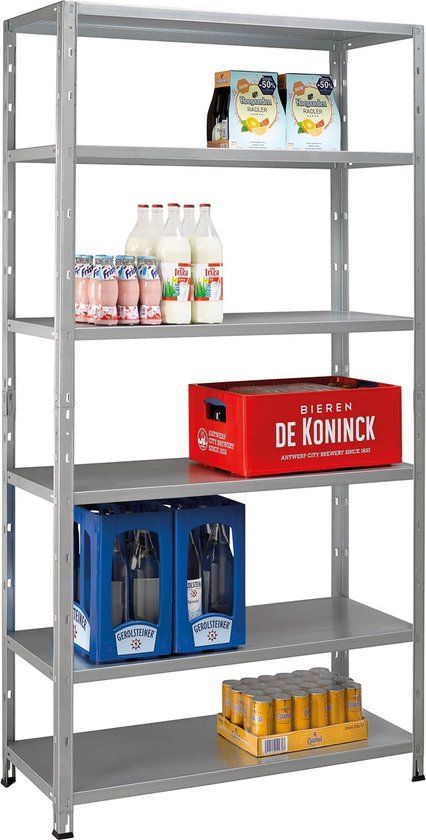Avasco Clicker Opbergrek - 200x100x40cm - Zwart Gegalvaniseerd Metaal - 4 Planken - 100kg per Plank