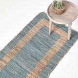 Homescapes Chindi verandakleed van hennep en katoen, grijs en beige, 66 x 200 cm
