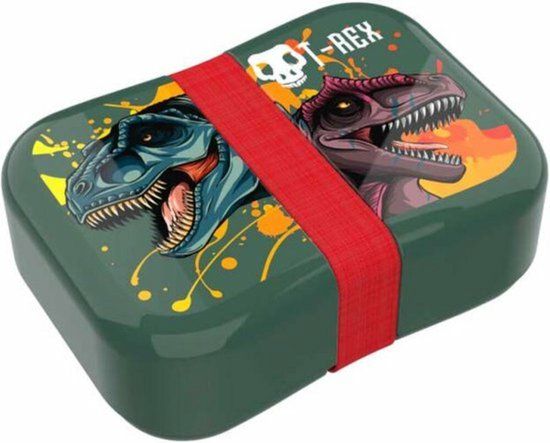 Broodtrommel T-Rex - Blauw - 3 delig