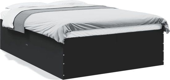 vidaXL Bedframe Bewerkt Hout Zwart 120x190 cm