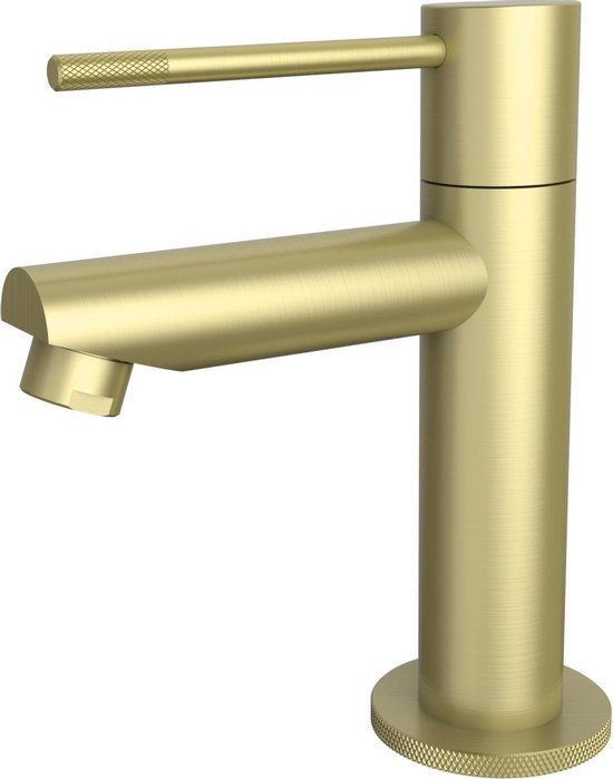Best Design Nancy-Ribera Toiletkraan - Mat Goud - 1-hendel - Uitloop Recht 14 cm