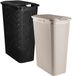 Plasticforte Panier à linge avec couvercle - set de 2 - noir / beige - 48 litres