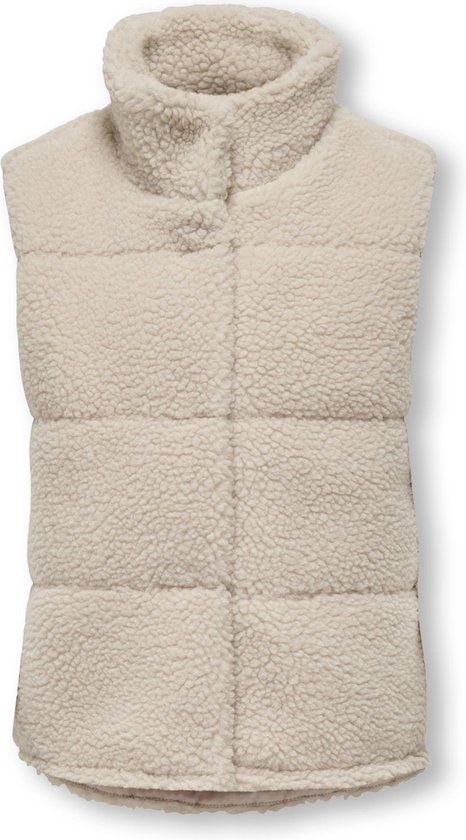 ONLY KOGSANDRA TEDDY WAISTCOAT OTW Girls' Vest - Size 158 - Pumice Stone