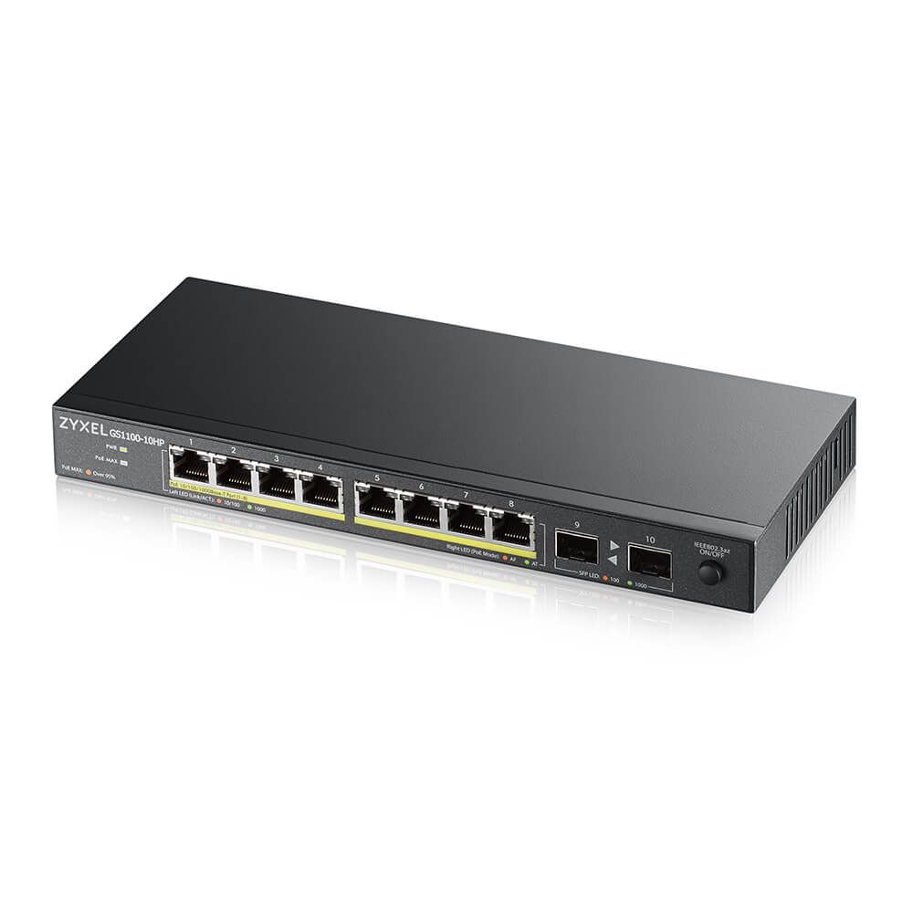 Zyxel GS1100-10HP v2 Unmanaged Gigabit Ethernet PoE Switch - 8 Port - Black