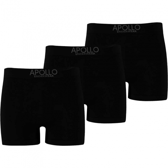 Apollo boxershort Seamless dames katoen zwart 3 stuks