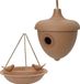 Decoris Vogelhuisje en voederschaal/vogelbadje - terracotta - bamboe - nestkastje