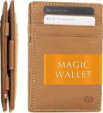 Garzini Portemonnee Heren, Leren Pasjeshouder RFID, Kaarthouder voor 10 Pasjes, Compacte Magic Wallet, Echt leer Portefeuille, Bruin