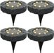 Lumineo Solar grond prikspot/tuinspot - 4x - LED - kunststeen - steengrijs - warm wit - 11 x 2 cm