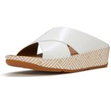 FitFlop FitFlop Lulu Lux Graphic-Weave Leather Cross Slides WIT - Maat 43