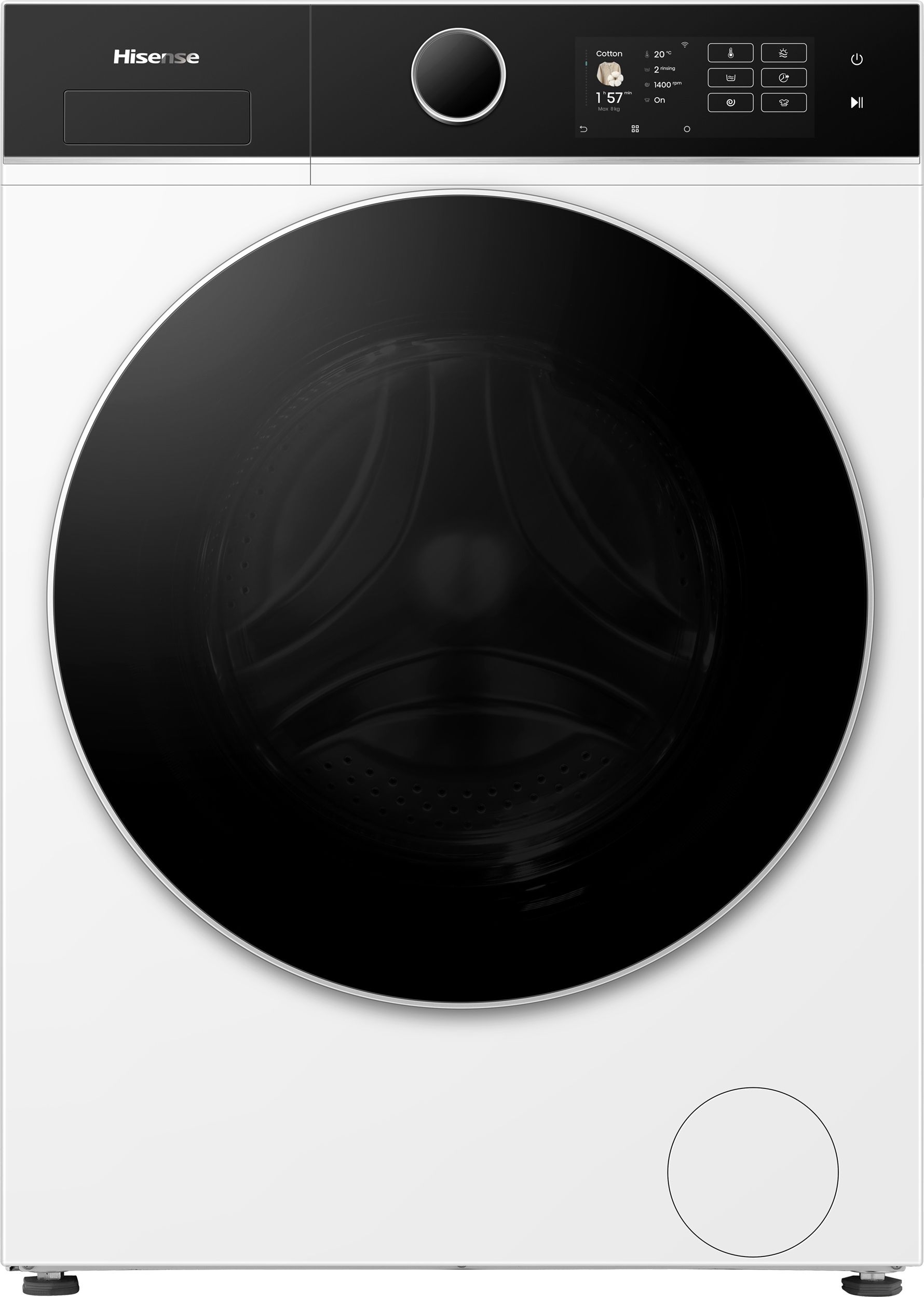 Hisense WD5I8043BWF Was-droogcombinatie - 8/5 kg, 1400 toeren, Slimline, Energieklasse A(-30%), WiFi, Stoomfunctie