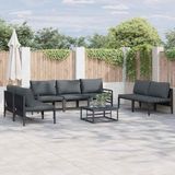 Maison Exclusive - Ensemble de jardin 8 pièces, chaises de jardin en acier noir
