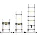 VEVOR Telescopische ladder, 1,85-3,79 m, A-vormige aluminium uittrekbare ladder, lichtgewicht, vouwladder met meervoudige invoer, 170 kg draagkracht met stabilisatorstang, multifunctionele ladder