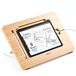 ELETIUO Opgewaardeerde bamboe houten tekening iPad-houder met potlood en oplader kabelsleuf, verstelbare tablet met meerdere hoeken, opvouwbare draagbare standaard, compatibel met 12,9 inch ipad pro