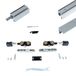 Argenta Xperta set 3m rail - alu - wand z. vloerpl. - Enkele deur - Deurdikte 50-55mm - inbouw manual fix