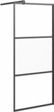 vidaXL Inloopdouchewand 80x195 cm halfmat ESG-glas zwart