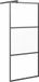 vidaXL Inloopdouchewand 80x195 cm halfmat ESG-glas zwart