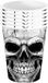 Fiestas Guirca Halloween/horror schedel/doodshoofd feest bekers - 24x - zwart - papier - 240 ml