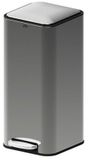 5Five Prullenbak/pedaalemmer Delta - titanium - metaal - 30 liter - 35 x 29 x 63 cm - keuken afvalbak - vierkant