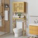 Meuble de WC - Meuble de toilette - Étagère de WC - Armoire de WC - Étagère de toilette - Armoire de rangement pour WC - Armoire de toilette autoportante - 99 cm x 32 cm - Bambou - Autoportant