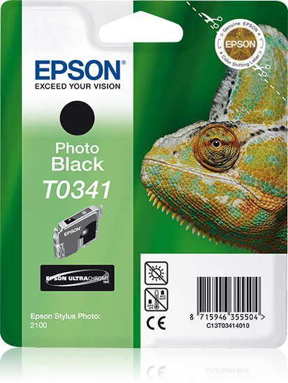 Epson Chameleon inktpatroon Black T0341 Ultra Chrome single pack / foto zwart