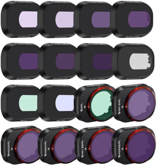 Freewell Mini 4 Pro Filters Mega Kit - 16-pack - Drone Filter Kit - 15 mm
