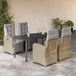 Prolenta Maison Exclusive - 5-delige tuinsets met eetgedeelte, inclusief kussens, in beige kleur, gemaakt van polyrotan