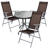 Bistro Bistro set, 4-delig, zilvergrijs/chocoladebruin